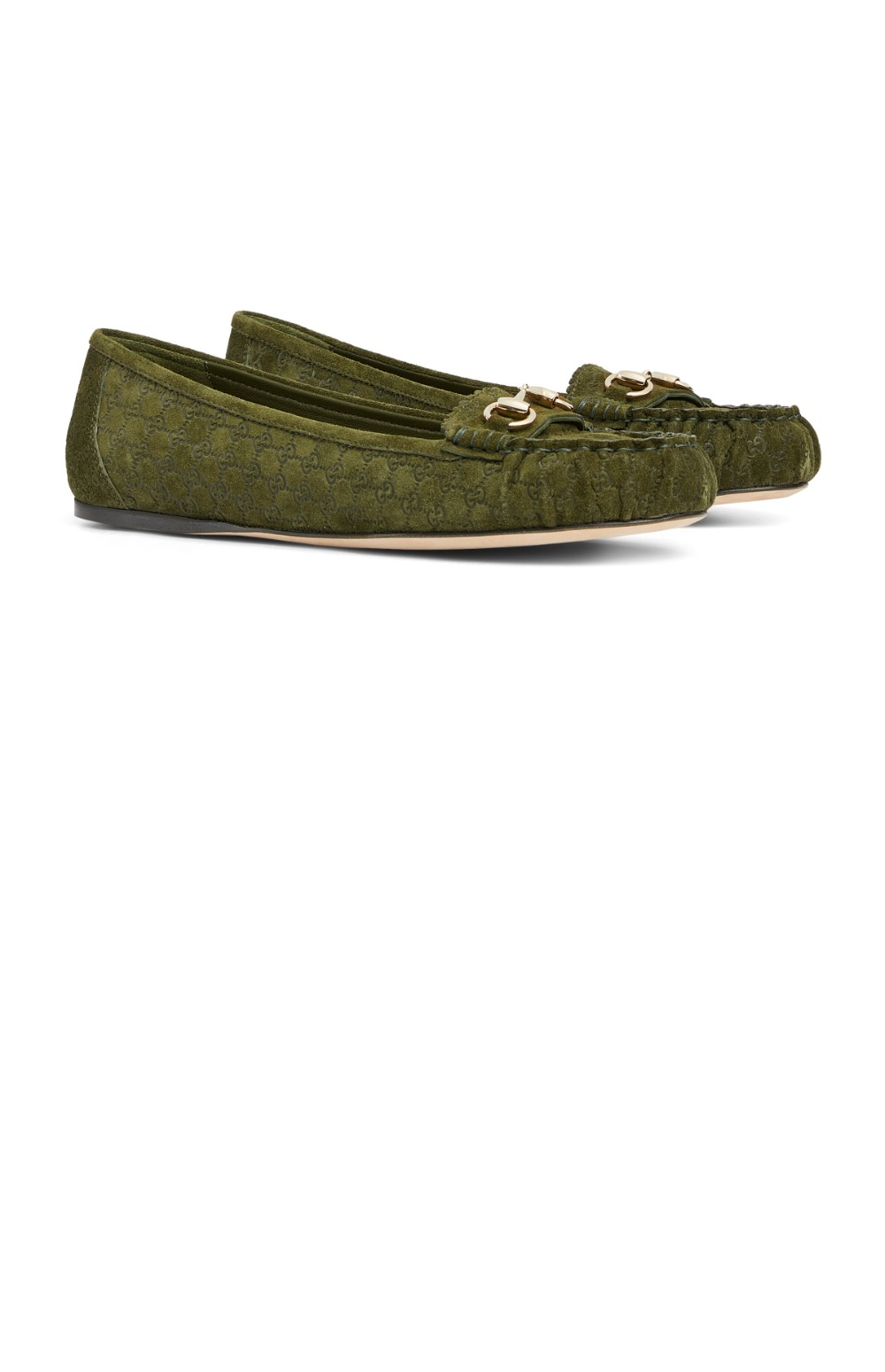 구찌 홀스빗이 있는 플랫 발레 슈즈 814895