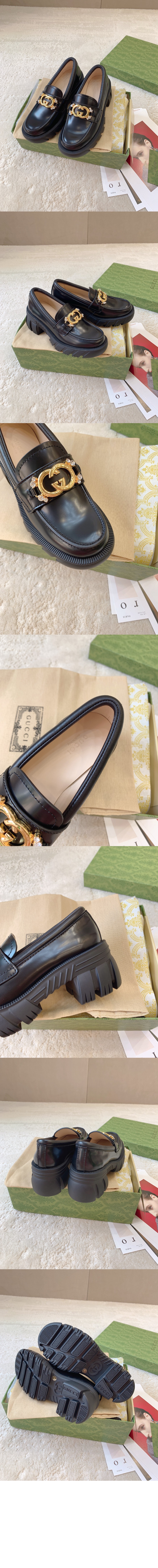 구찌 러그 솔 인터로킹 G 로퍼 700271