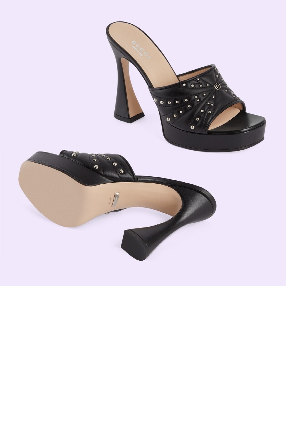 구찌 힐 슬라이드 샌들 블랙 723404