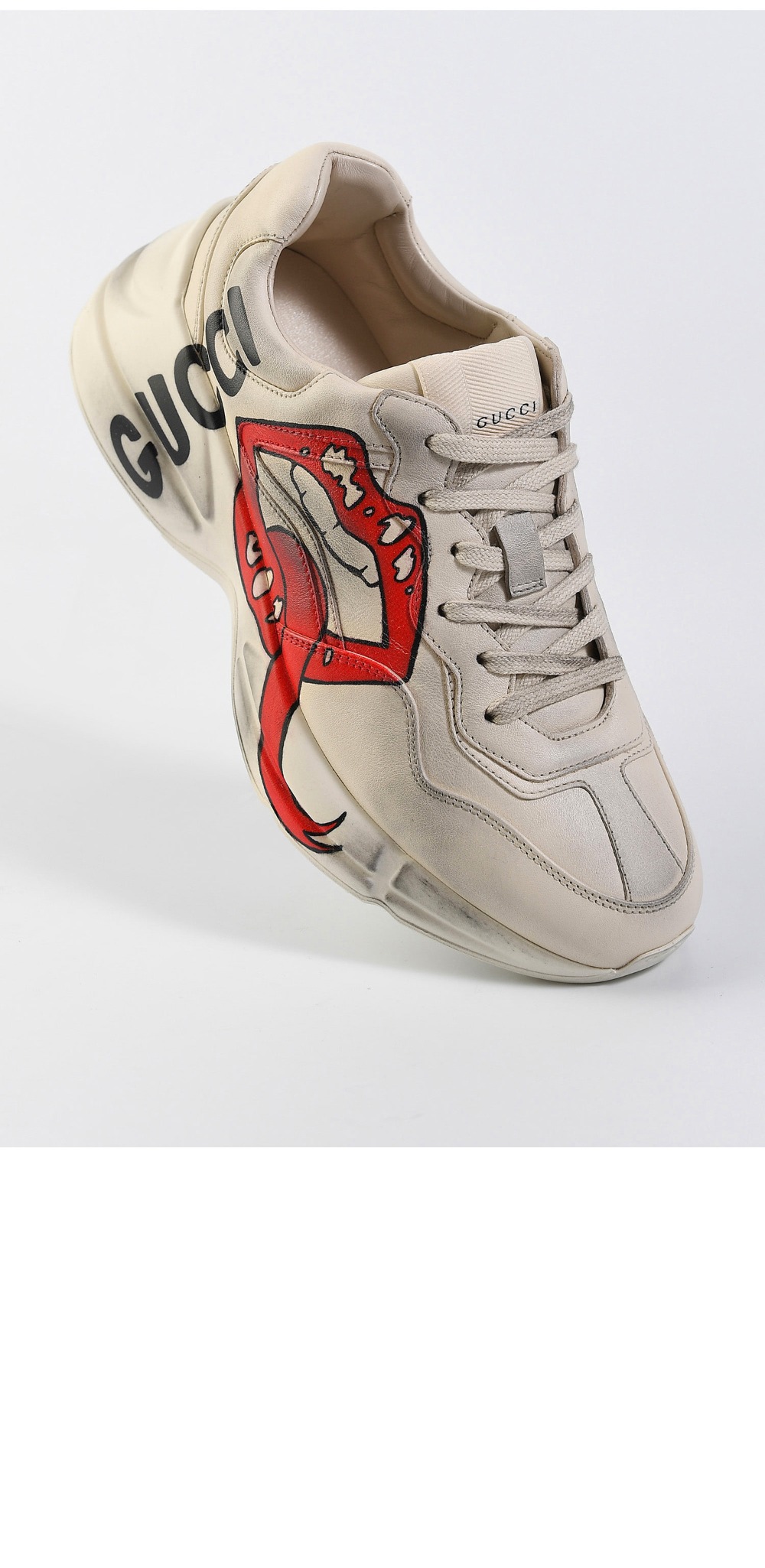 구찌 라이톤 더티 입술 스니커즈 552089