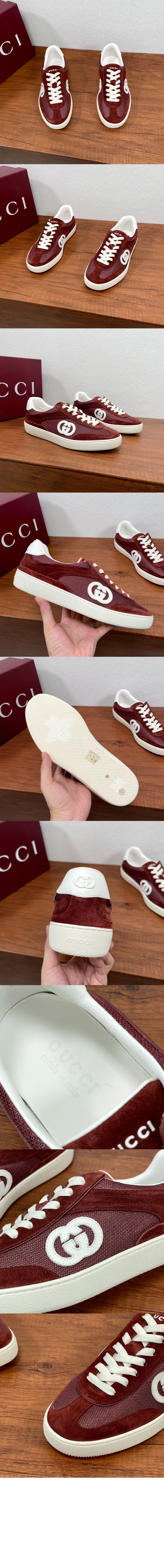 구찌 인터로킹 G 디테일의 남성 스니커즈 791742