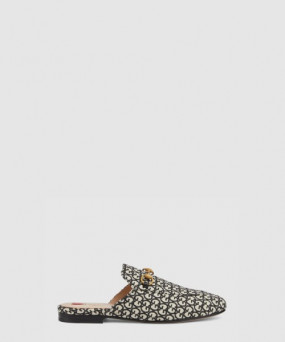 구찌 프린스타운 슬리퍼 아이보리 및 블랙 캔버스 779241