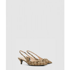 구찌 GG 캔버스 슬링백 펌프스 782627