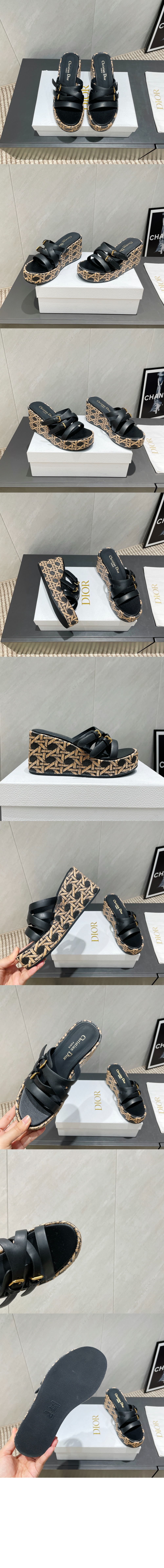 디올 L Amazone Dior 웨지힐 뮬 KCO26