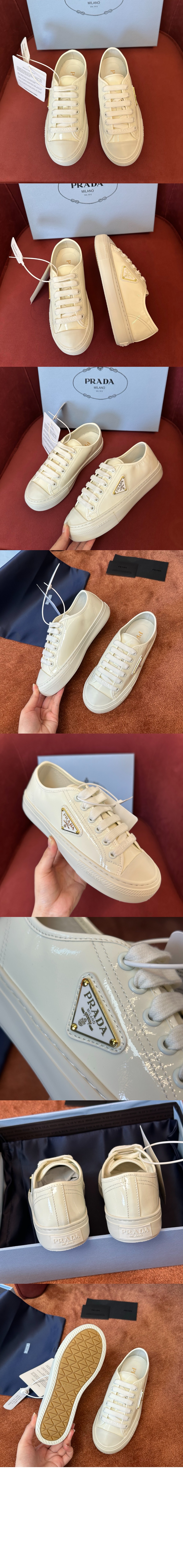 디올 나플락 페이턴트 가죽 스니커즈 1E770N