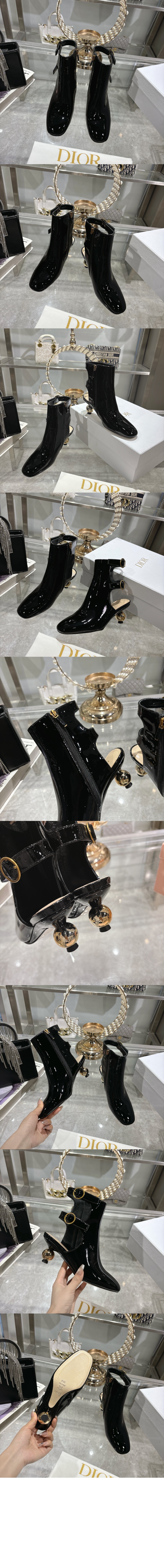 디올 블랙 송아지 가죽 힐 부츠 KCT037