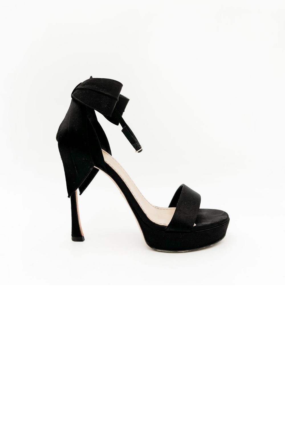 디올 새틴 리본 플랫폼 힐 KCQ93