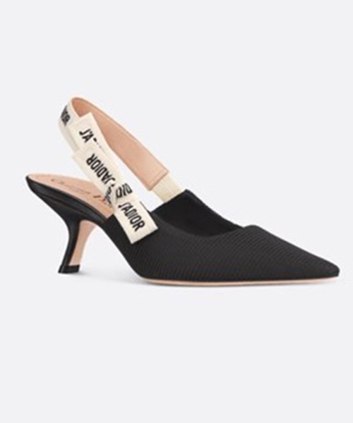 디올 슬링백 펌프스 블랙 테크니컬 패브릭