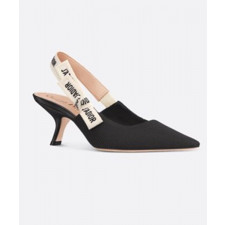 디올 슬링백 펌프스 블랙 테크니컬 패브릭