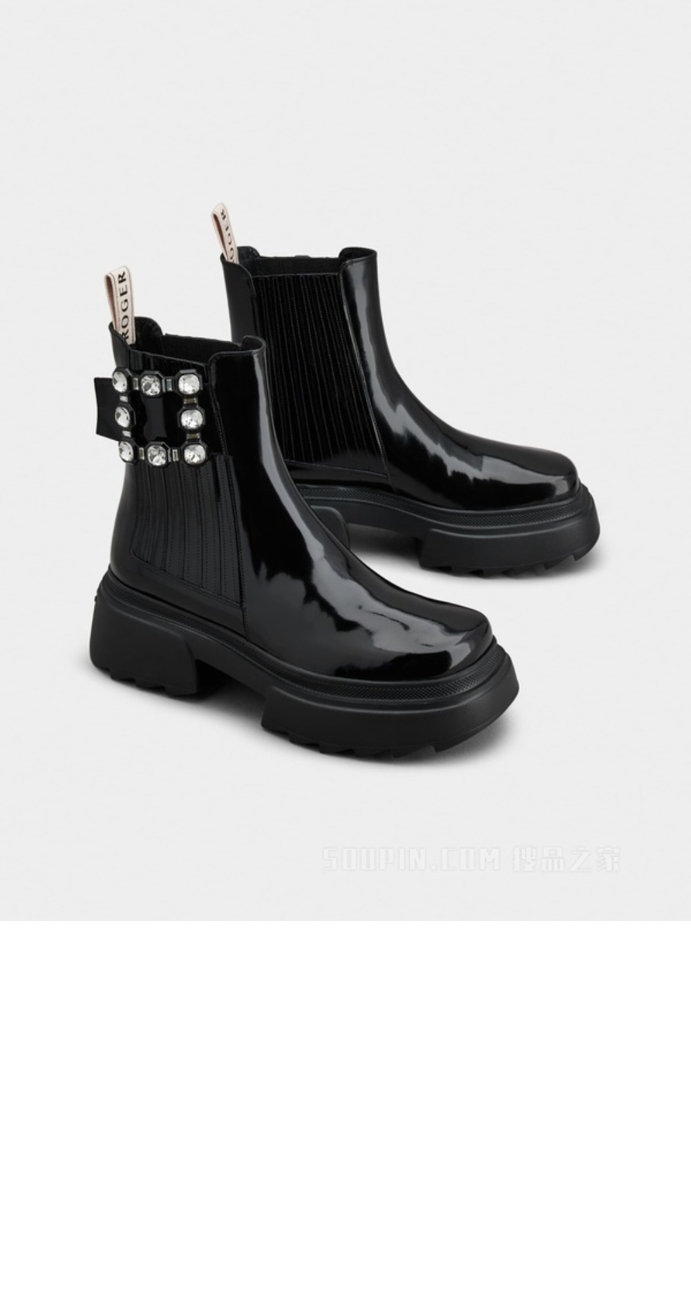 로저비비에 페이턴트 레더 첼시 부츠 7103