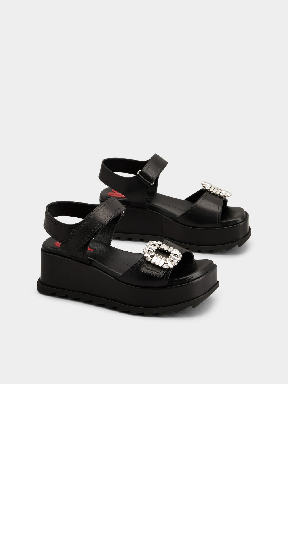 로저비비에 슬라이디 비브 가죽 웨지 샌들 7754