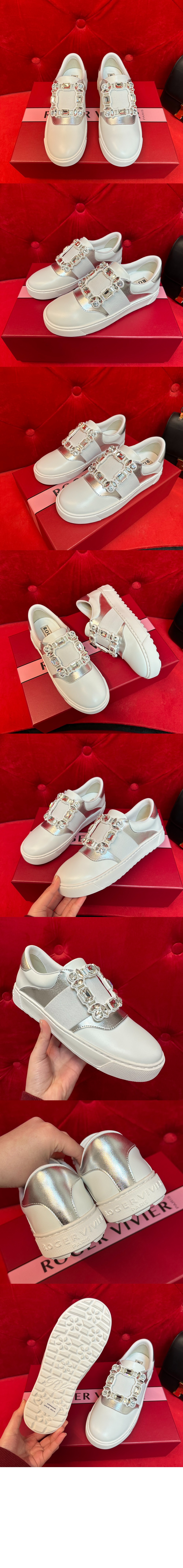 로저비비에 다이아몬드 버클 가죽 스니커즈 6873