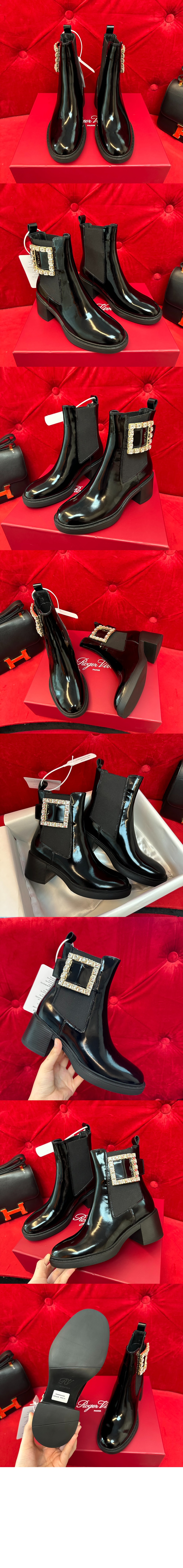 로저비비에 비브 레인저스 스트라스 버클 첼시 앵클 부츠 5983