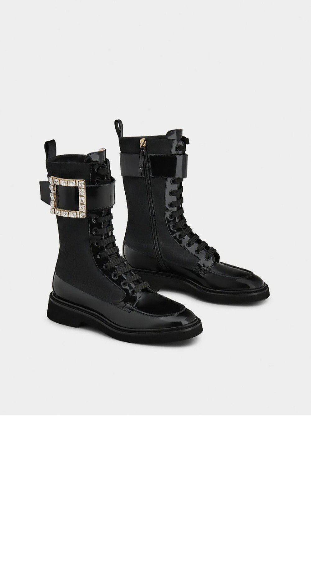 로저비비에 비브 레인저스 다이아몬드 버클 패브릭 부츠 5483