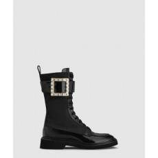 로저비비에 비브 레인저스 다이아몬드 버클 패브릭 부츠 5483