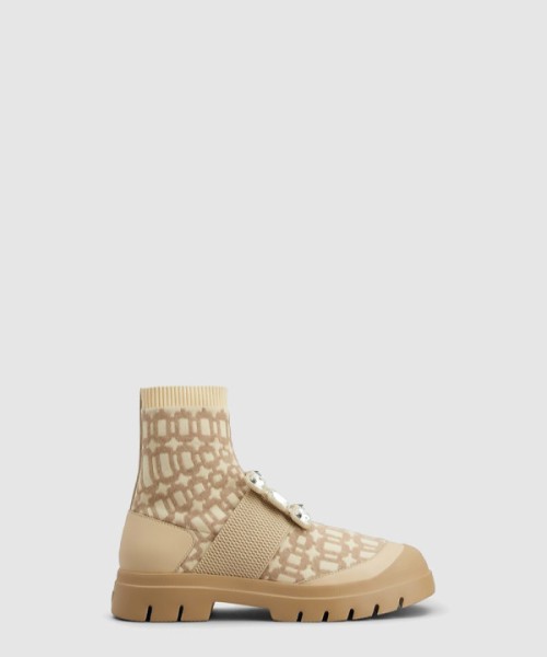 로저비비에 다이아몬드 버클 텍스타일 앵클 부츠 6283