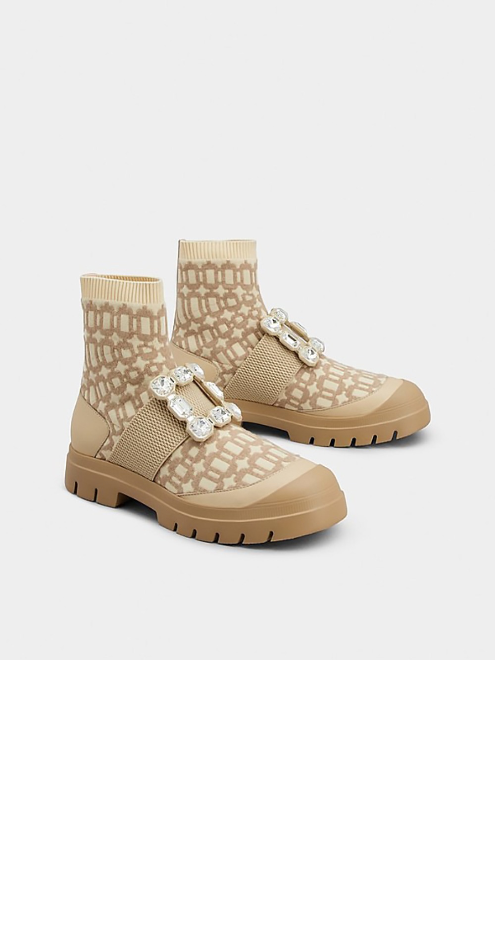 로저비비에 다이아몬드 버클 텍스타일 앵클 부츠 6283