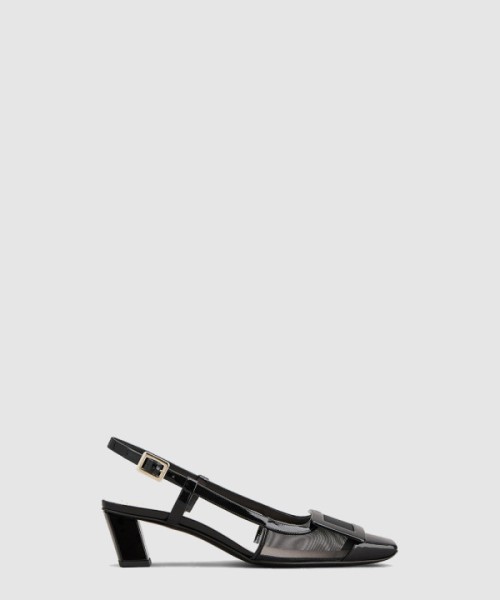 로저비비에 슬링백 메쉬 패브릭 펌프스 0064