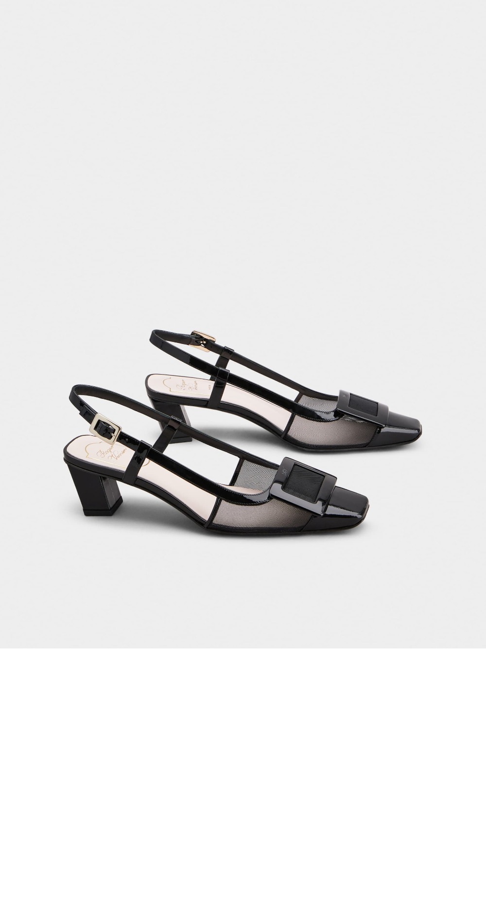 로저비비에 슬링백 메쉬 패브릭 펌프스 0064