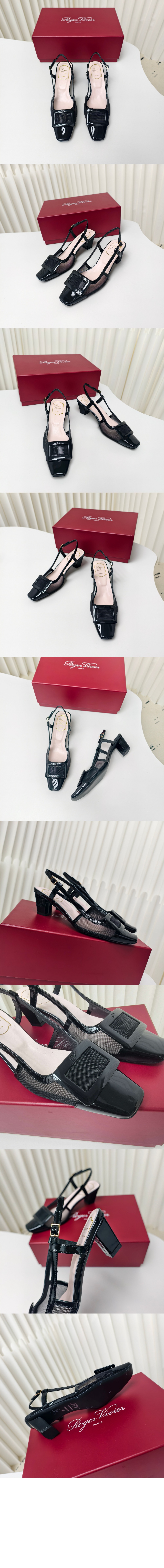 로저비비에 슬링백 메쉬 패브릭 펌프스 0064