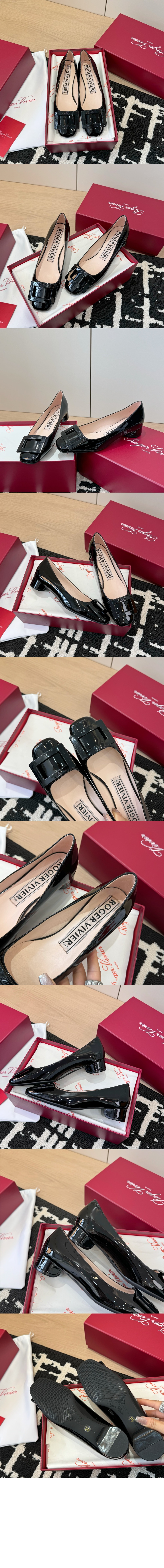 로저비비에 페이턴트 가죽 소재의 발레리나 7674