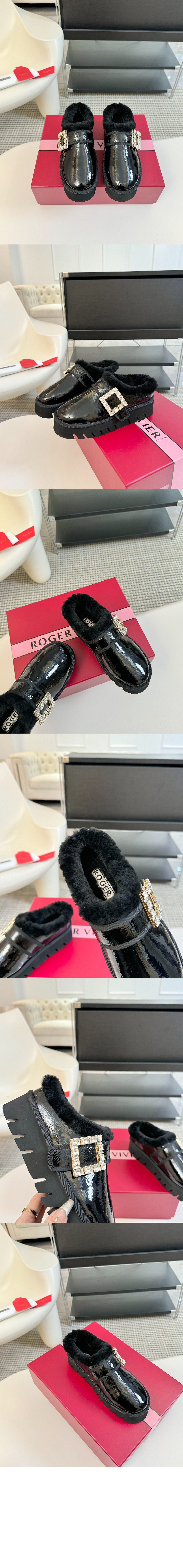 로저비비에 페이턴트 가죽 앵클 부츠 7163