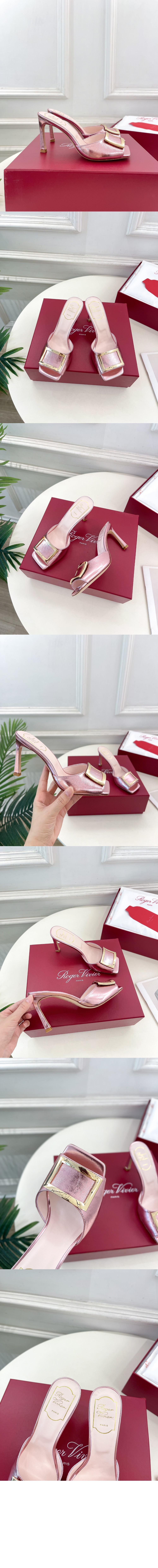 로저비비에 트럼펫 메탈 버클 뮬 6033