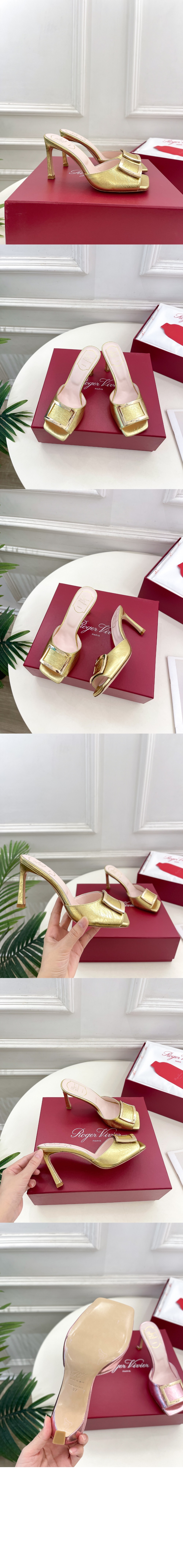 로저비비에 트럼펫 메탈 버클 뮬 6033