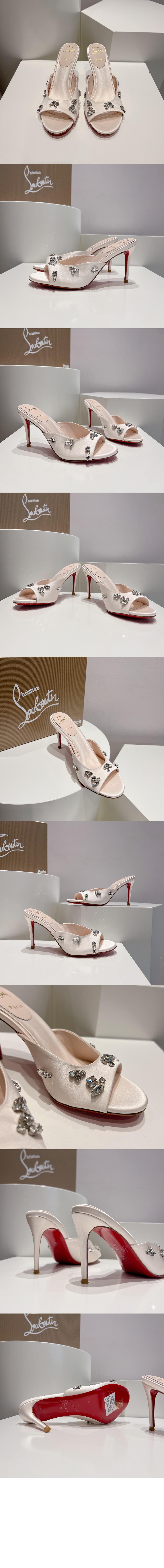 루부탱 크리스탈 슬리퍼 힐 3231154