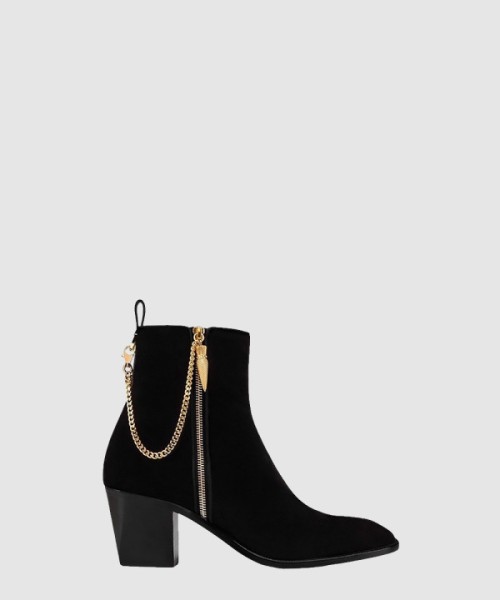 루부탱 벨벳 지퍼 앵클 부츠 3221273