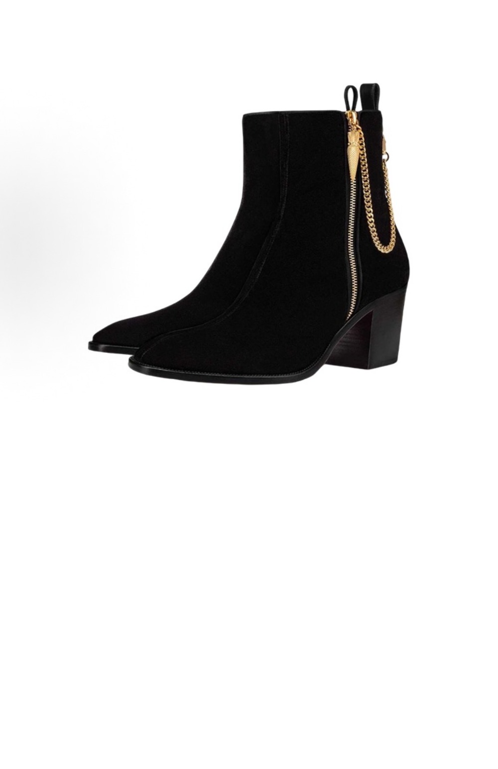 루부탱 벨벳 지퍼 앵클 부츠 3221273