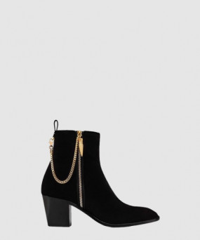 루부탱 벨벳 지퍼 앵클 부츠 3221273