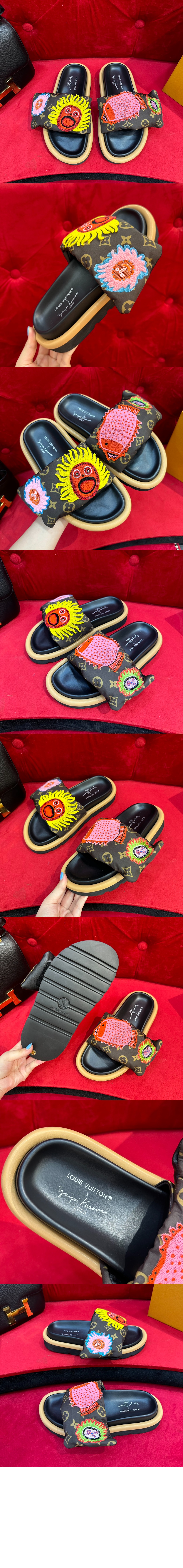 루이비통 LV x YK 풀 필로우 컴포트 뮬 1ABD8R