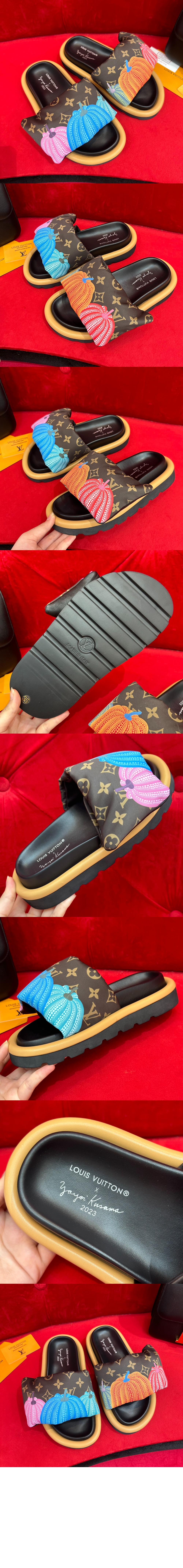 루이비통 LV x YK 풀 필로우 플랫 컴포트 뮬 1ABD8Z