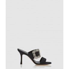 마놀로블라닉 크레프 드 신 주얼 버클 뮬