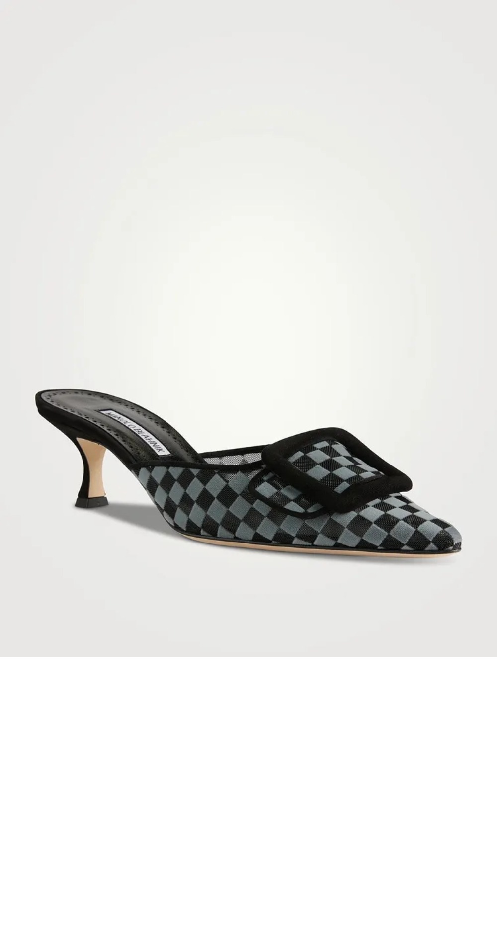 마놀로블라닉 체크무늬 메시 뮬