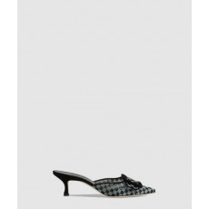 마놀로블라닉 체크무늬 메시 뮬