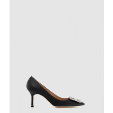 마놀로블라닉 한기시 벨벳 쥬얼 펌프스