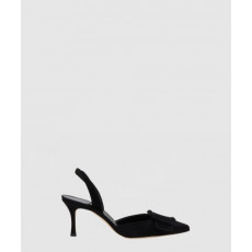 마놀로블라닉 스웨이드 슬링백 펌프스