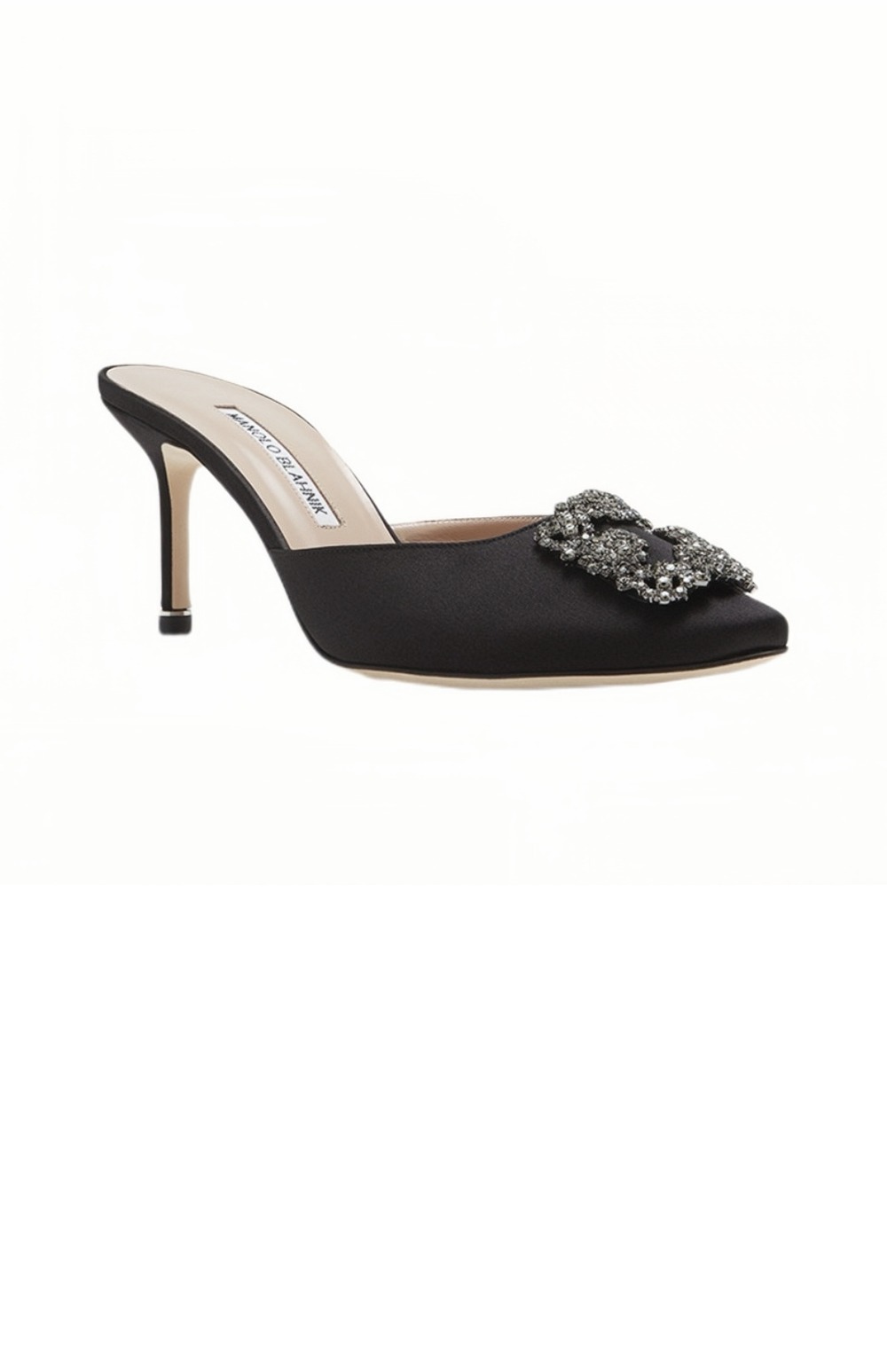 마놀로블라닉 행지시무 새틴 쥬얼 뮬