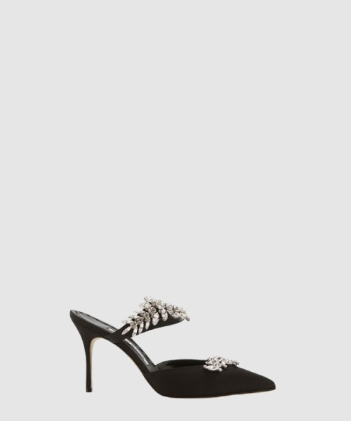 마놀로블라닉 루럼 새틴 크리스탈 뮬