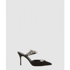 마놀로블라닉 루럼 새틴 크리스탈 뮬