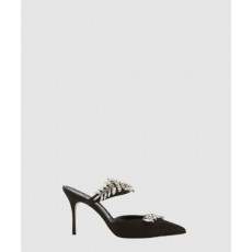 마놀로블라닉 루럼 새틴 크리스탈 뮬