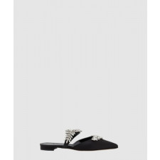 마놀로블라닉 새틴 주얼 버클 뮬