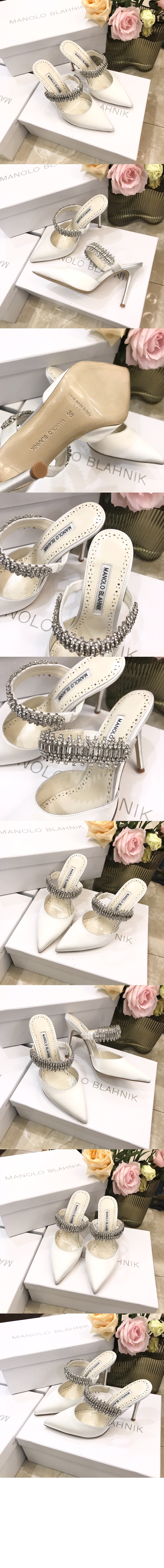 마놀로블라닉 루타라 새틴 크리스탈 뮬