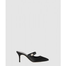 마놀로블라닉 캄파리무 새틴 메리제인 뮬 힐