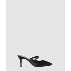 마놀로블라닉 캄파리무 새틴 메리제인 뮬 힐