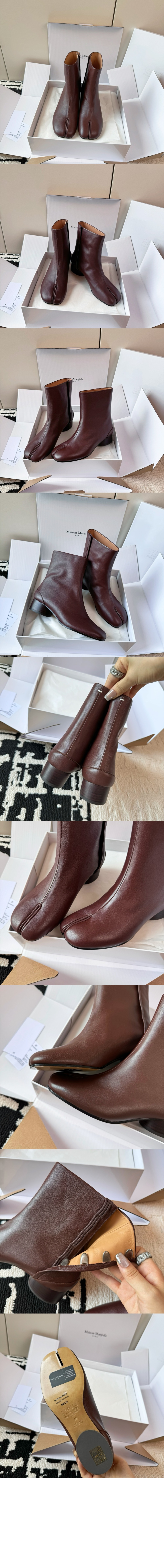 마르지엘라 Tabi 빈티지 가죽 발목 부츠 T2148