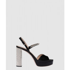 미우미우 프린트 레더 플랫폼 샌들 5XP877