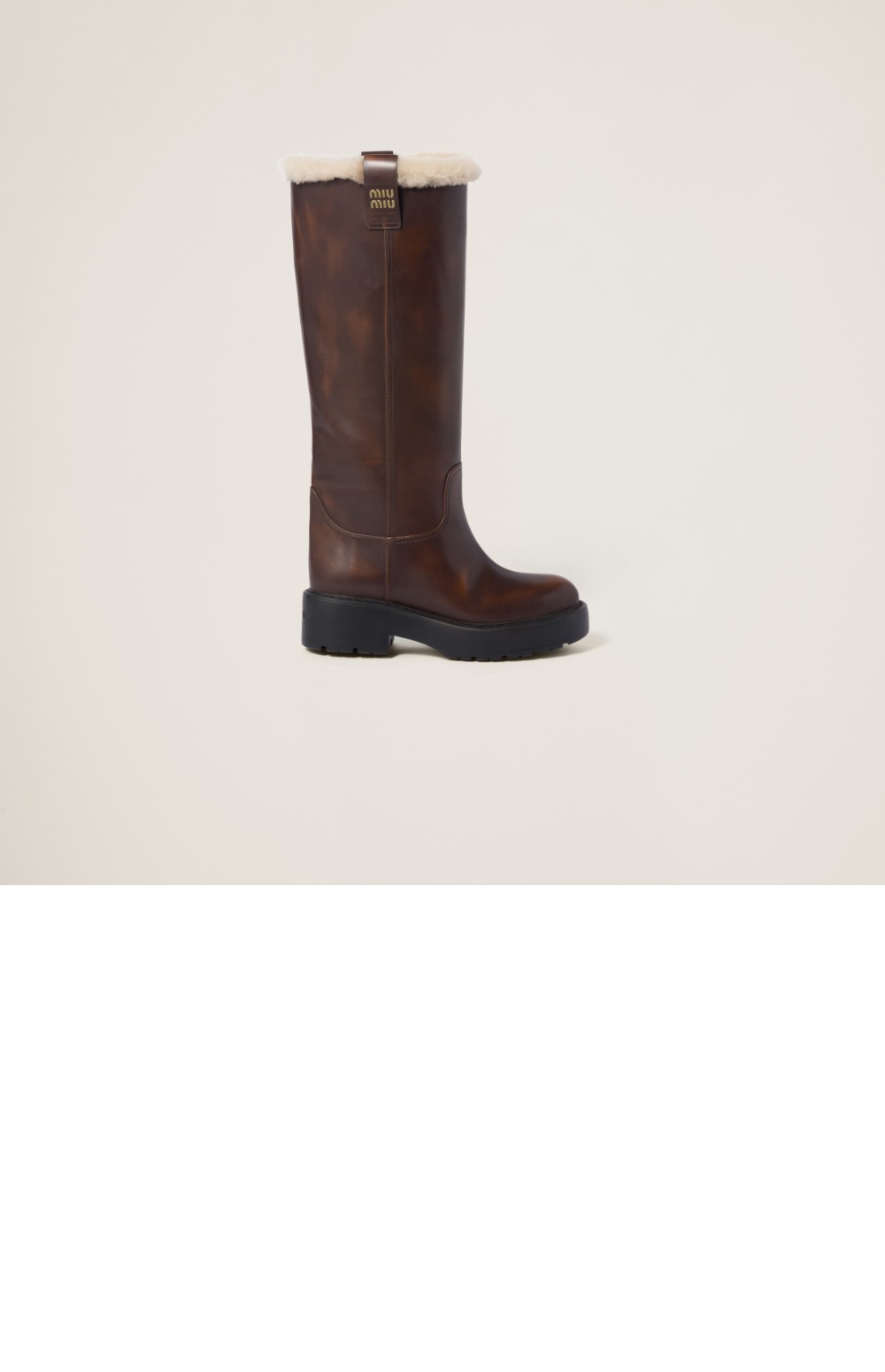 미우미우 퓌메 가죽 부츠 5W971D